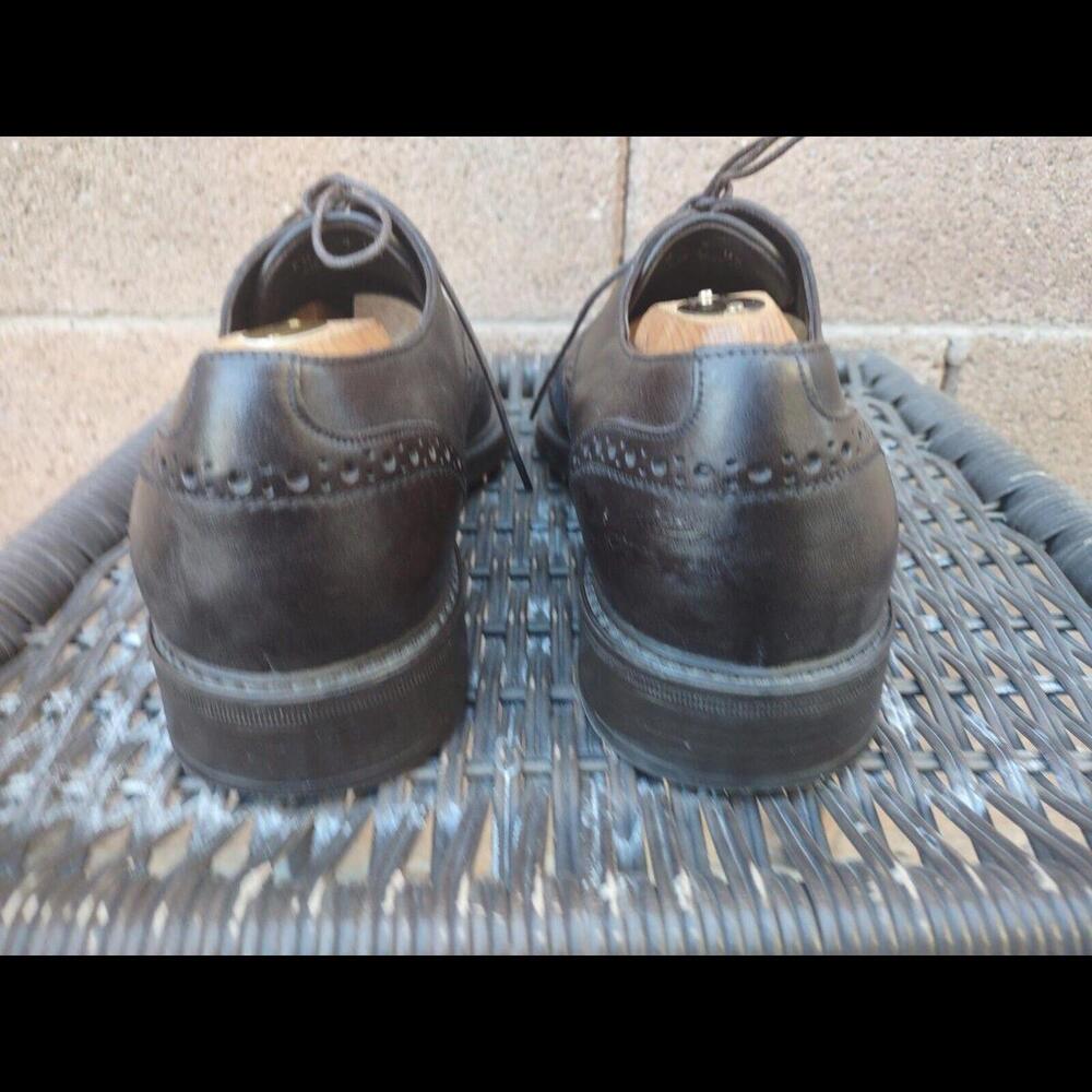 Ermenegildo Zegna Wingtip Oxford Shoes US 9 Brown Leather & Plaid Italy - Picture 8 of 9